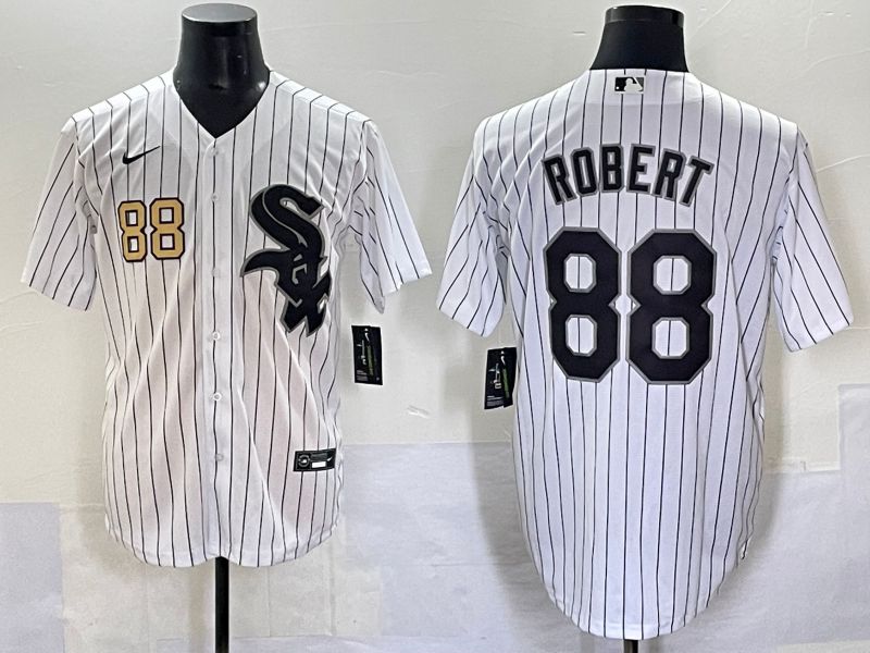 Men 2025 Chicago White Sox #88 Robert White Stripe Game Nike MLB Jersey style 7039